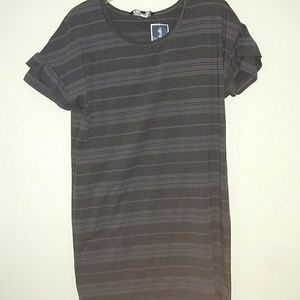 Navy Dress with Black Stripes